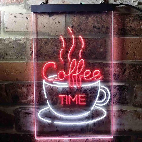 ADVPRO Coffee Time Cup Shop Cafe  Dual Color LED Neon Sign st6-i3708 - White & Red