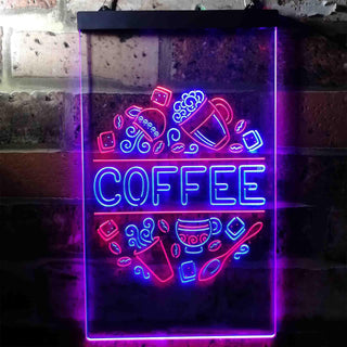 ADVPRO Coffee Cafe Decoration  Dual Color LED Neon Sign st6-i3710 - Red & Blue