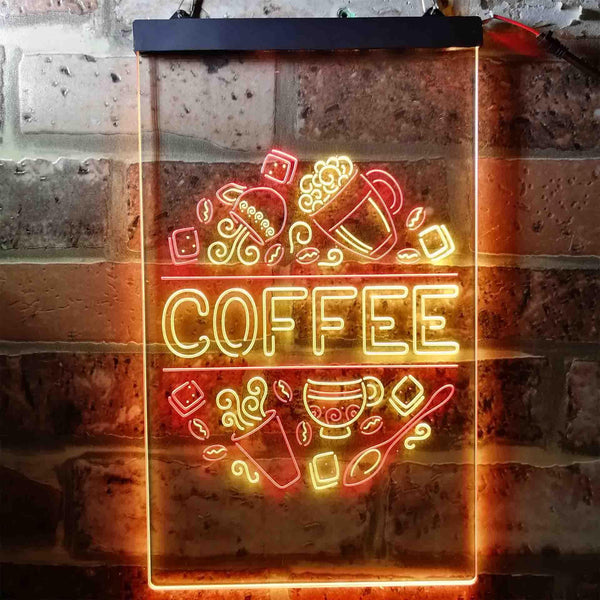ADVPRO Coffee Cafe Decoration  Dual Color LED Neon Sign st6-i3710 - Red & Yellow