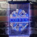 ADVPRO Coffee Cafe Decoration  Dual Color LED Neon Sign st6-i3710 - White & Blue