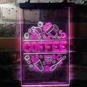 ADVPRO Coffee Cafe Decoration  Dual Color LED Neon Sign st6-i3710 - White & Purple