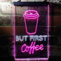 ADVPRO But Coffee First  Dual Color LED Neon Sign st6-i3711 - White & Purple