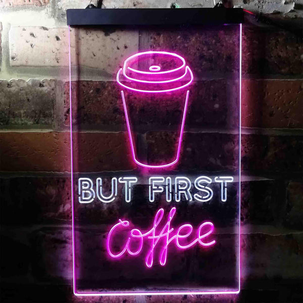 ADVPRO But Coffee First  Dual Color LED Neon Sign st6-i3711 - White & Purple