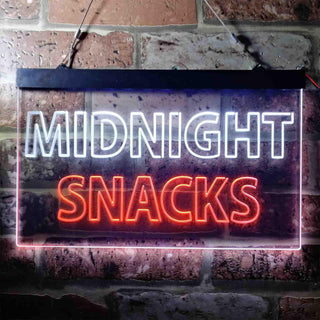 ADVPRO Midnight Snacks Open Shop Dual Color LED Neon Sign st6-i3712 - White & Orange