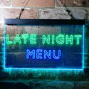 ADVPRO Late Night Menu Cafe Dual Color LED Neon Sign st6-i3713 - Green & Blue