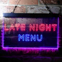 ADVPRO Late Night Menu Cafe Dual Color LED Neon Sign st6-i3713 - Red & Blue