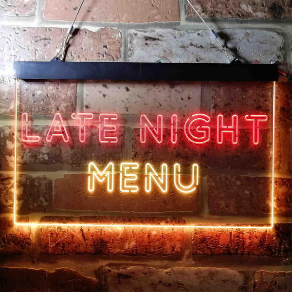 ADVPRO Late Night Menu Cafe Dual Color LED Neon Sign st6-i3713 - Red & Yellow