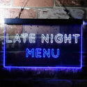 ADVPRO Late Night Menu Cafe Dual Color LED Neon Sign st6-i3713 - White & Blue