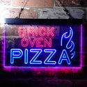 ADVPRO Brick Oven Pizza Cafe Dual Color LED Neon Sign st6-i3714 - Red & Blue