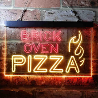 ADVPRO Brick Oven Pizza Cafe Dual Color LED Neon Sign st6-i3714 - Red & Yellow