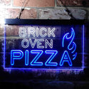 ADVPRO Brick Oven Pizza Cafe Dual Color LED Neon Sign st6-i3714 - White & Blue