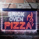 ADVPRO Brick Oven Pizza Cafe Dual Color LED Neon Sign st6-i3714 - White & Orange