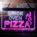 ADVPRO Brick Oven Pizza Cafe Dual Color LED Neon Sign st6-i3714 - White & Purple