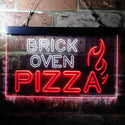 ADVPRO Brick Oven Pizza Cafe Dual Color LED Neon Sign st6-i3714 - White & Red