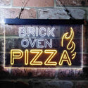 ADVPRO Brick Oven Pizza Cafe Dual Color LED Neon Sign st6-i3714 - White & Yellow