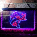ADVPRO Bass Fish Cabin Game Room Dual Color LED Neon Sign st6-i3715 - Red & Blue