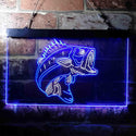 ADVPRO Bass Fish Cabin Game Room Dual Color LED Neon Sign st6-i3715 - White & Blue