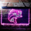 ADVPRO Bass Fish Cabin Game Room Dual Color LED Neon Sign st6-i3715 - White & Purple