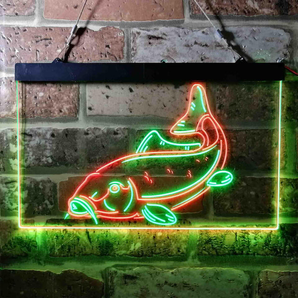 ADVPRO Carp Fish Cabin Game Room Dual Color LED Neon Sign st6-i3716 - Green & Red