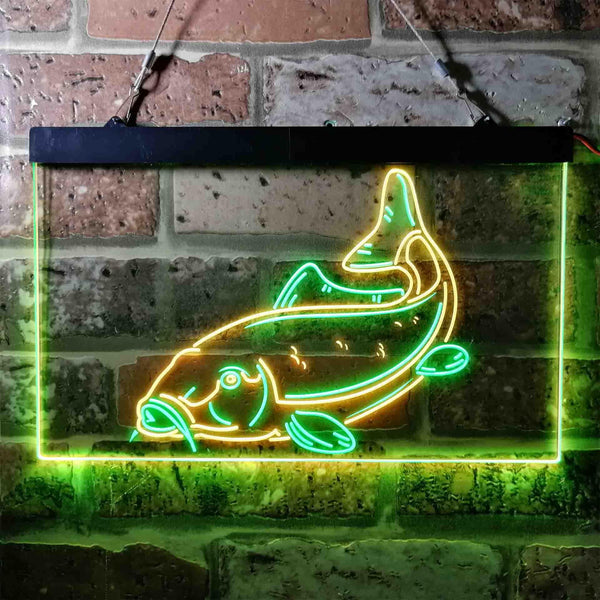 ADVPRO Carp Fish Cabin Game Room Dual Color LED Neon Sign st6-i3716 - Green & Yellow