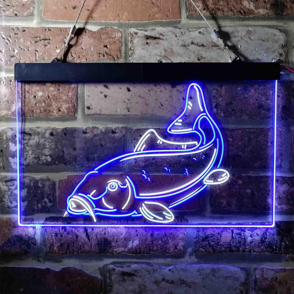 ADVPRO Carp Fish Cabin Game Room Dual Color LED Neon Sign st6-i3716 - White & Blue