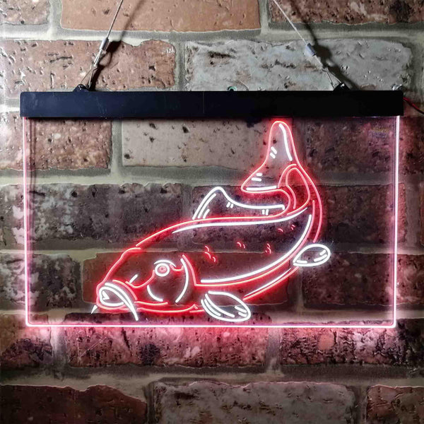 ADVPRO Carp Fish Cabin Game Room Dual Color LED Neon Sign st6-i3716 - White & Red
