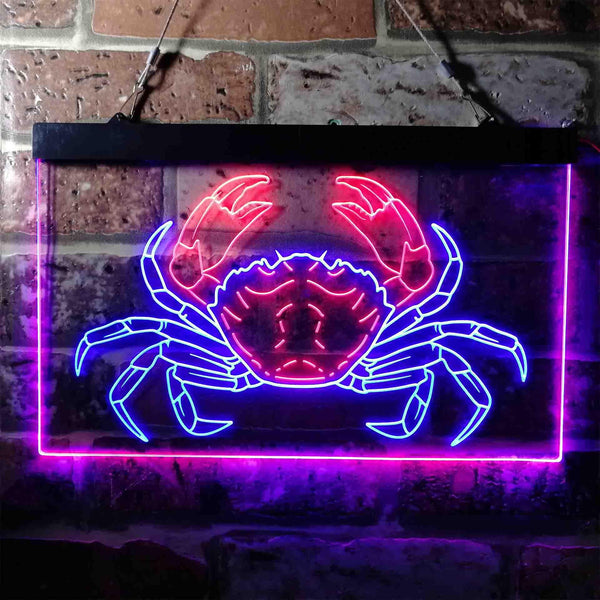 ADVPRO Crab Seafood Ocean Display Dual Color LED Neon Sign st6-i3717 - Blue & Red