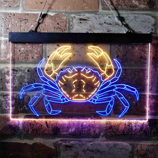 ADVPRO Crab Seafood Ocean Display Dual Color LED Neon Sign st6-i3717 - Blue & Yellow
