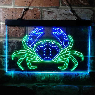 ADVPRO Crab Seafood Ocean Display Dual Color LED Neon Sign st6-i3717 - Green & Blue
