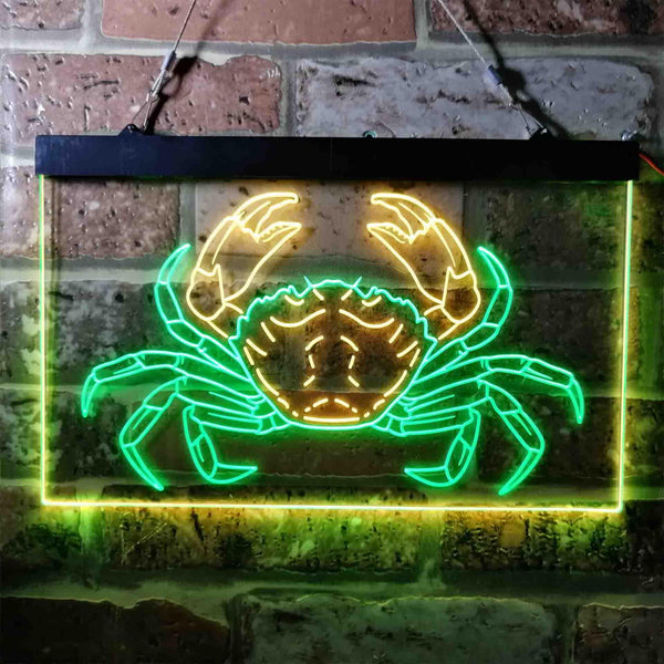 ADVPRO Crab Seafood Ocean Display Dual Color LED Neon Sign st6-i3717 - Green & Yellow