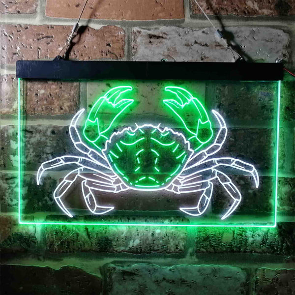 ADVPRO Crab Seafood Ocean Display Dual Color LED Neon Sign st6-i3717 - White & Green