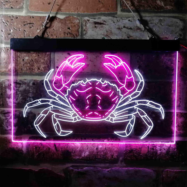 ADVPRO Crab Seafood Ocean Display Dual Color LED Neon Sign st6-i3717 - White & Purple