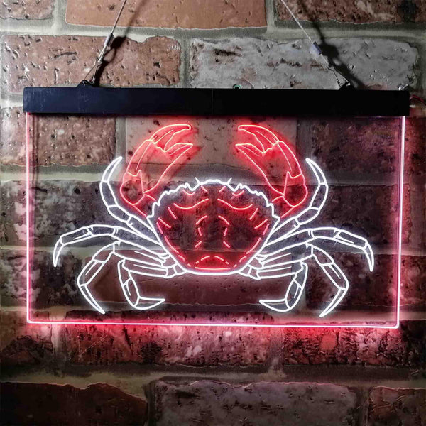 ADVPRO Crab Seafood Ocean Display Dual Color LED Neon Sign st6-i3717 - White & Red