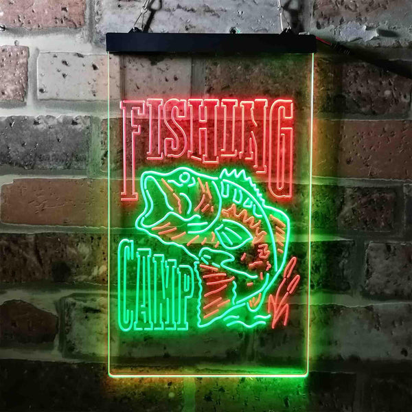 ADVPRO Fishing Camp House Cabin  Dual Color LED Neon Sign st6-i3718 - Green & Red