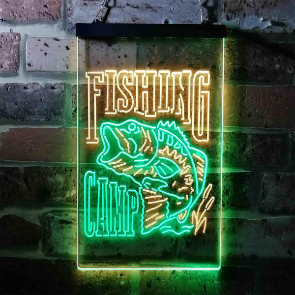 ADVPRO Fishing Camp House Cabin  Dual Color LED Neon Sign st6-i3718 - Green & Yellow