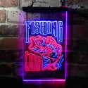 ADVPRO Fishing Camp House Cabin  Dual Color LED Neon Sign st6-i3718 - Red & Blue