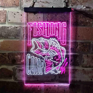 ADVPRO Fishing Camp House Cabin  Dual Color LED Neon Sign st6-i3718 - White & Purple