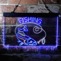 ADVPRO Fishing Camp Cabin Game Room Dual Color LED Neon Sign st6-i3719 - White & Blue