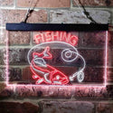 ADVPRO Fishing Camp Cabin Game Room Dual Color LED Neon Sign st6-i3719 - White & Red