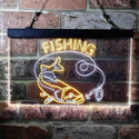 ADVPRO Fishing Camp Cabin Game Room Dual Color LED Neon Sign st6-i3719 - White & Yellow
