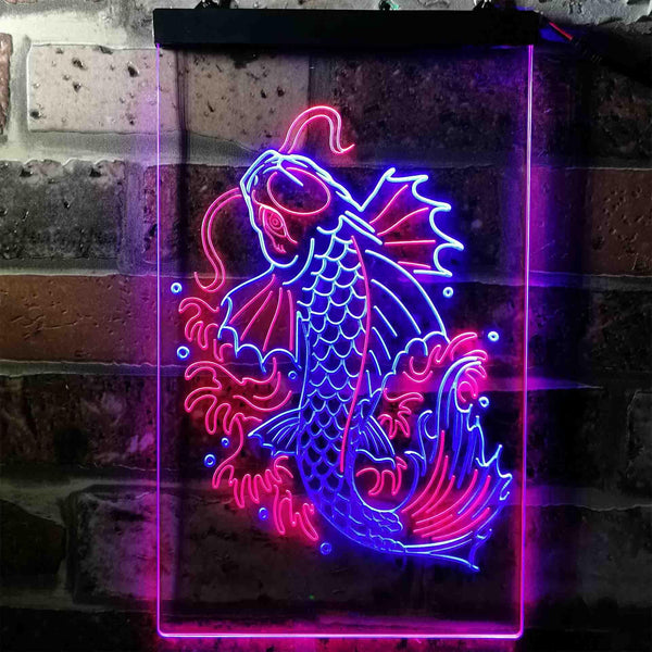 ADVPRO Koi Fish Display  Dual Color LED Neon Sign st6-i3720 - Blue & Red