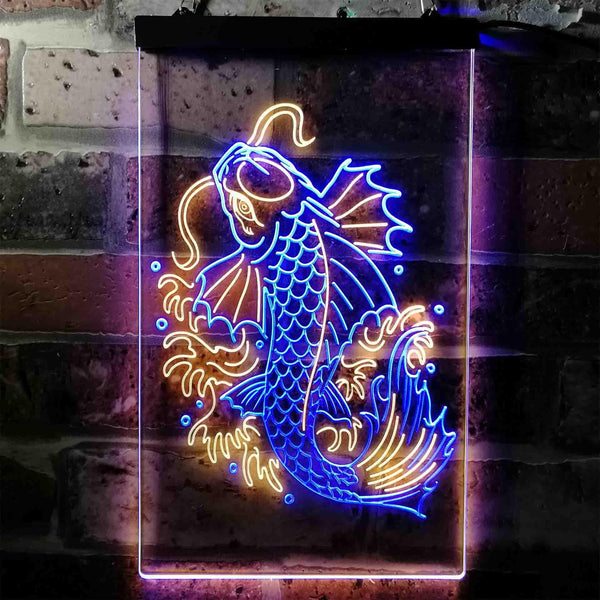ADVPRO Koi Fish Display  Dual Color LED Neon Sign st6-i3720 - Blue & Yellow