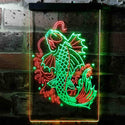 ADVPRO Koi Fish Display  Dual Color LED Neon Sign st6-i3720 - Green & Red