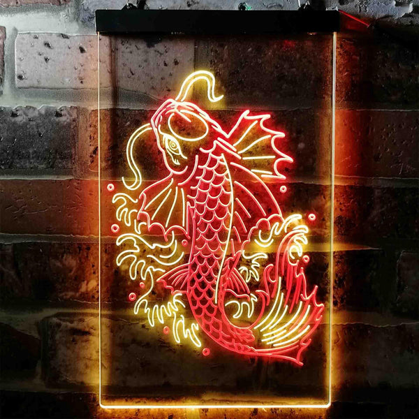 ADVPRO Koi Fish Display  Dual Color LED Neon Sign st6-i3720 - Red & Yellow
