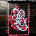 ADVPRO Koi Fish Display  Dual Color LED Neon Sign st6-i3720 - White & Red