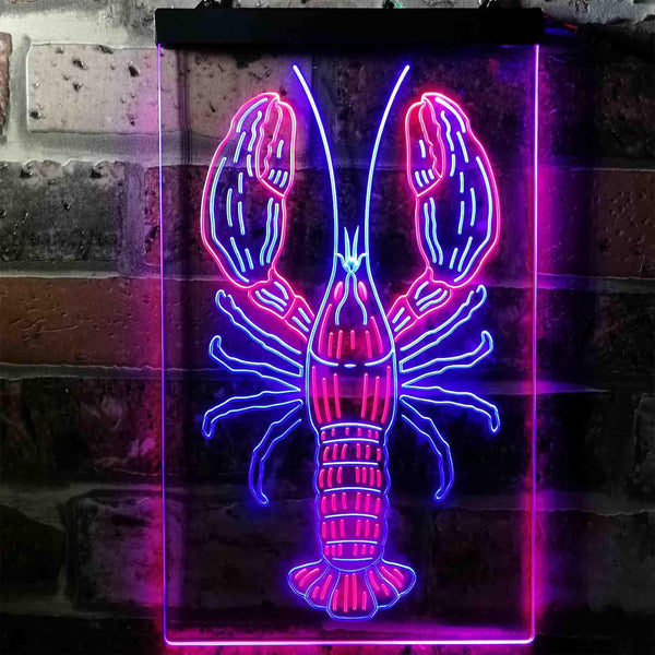 ADVPRO Lobster Seafood Restaurant  Dual Color LED Neon Sign st6-i3721 - Blue & Red