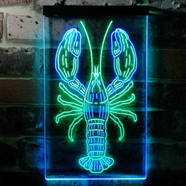 ADVPRO Lobster Seafood Restaurant  Dual Color LED Neon Sign st6-i3721 - Green & Blue