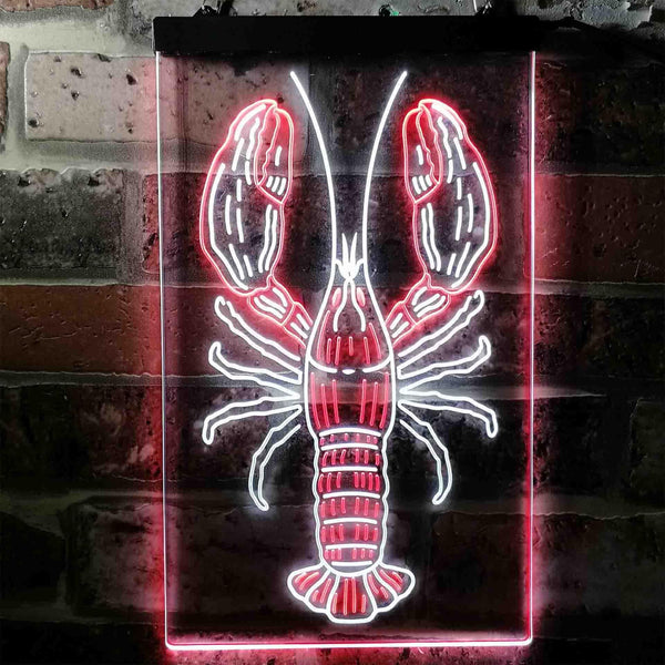 ADVPRO Lobster Seafood Restaurant  Dual Color LED Neon Sign st6-i3721 - White & Red