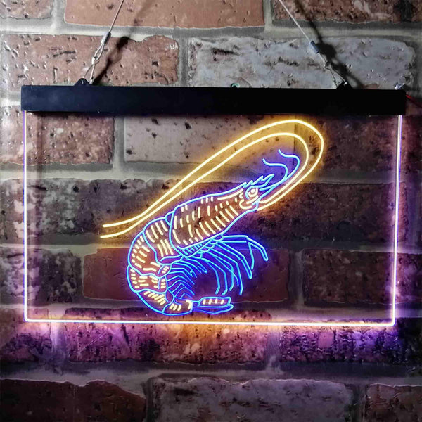 ADVPRO Shrimp Seafood Ocean Display Dual Color LED Neon Sign st6-i3722 - Blue & Yellow