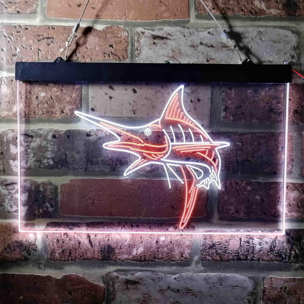 ADVPRO Marlin Fish Room Man Cave Dual Color LED Neon Sign st6-i3723 - White & Orange